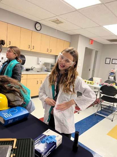 child in biology lab