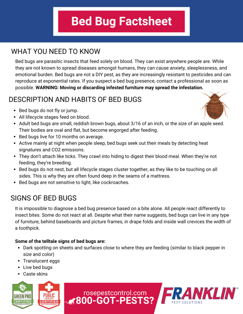 bed bug fact sheet