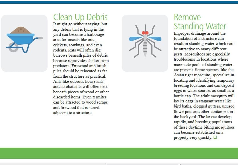 Clean up Debris and Remove standing water