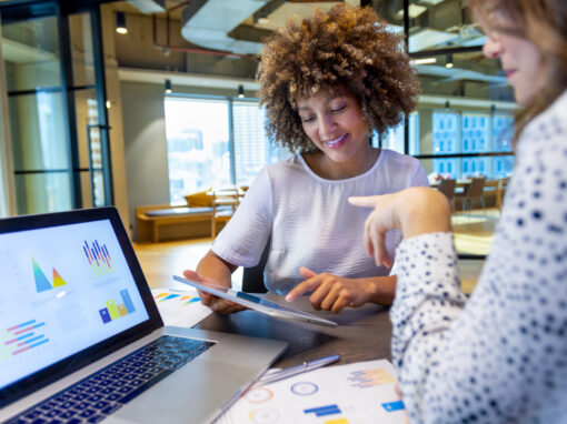 women working together on marketing plan