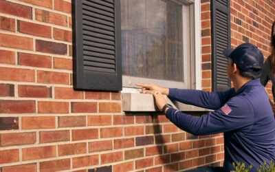 franklin pest solutions technician showing homeowner where mice potentially got inside